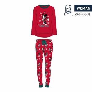 PIGIAMA MANICA LUNGA SINGLE JERSEY NATALE MINNIE MIS. S 36-38 DONNA