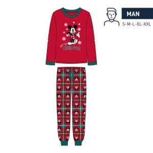 PIGIAMA MANICA LUNGA SINGLE NATALE JERSEY MICKEY MOUSE  MIS. XL 48-50 UOMO