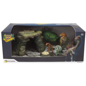 PARK&FARM - MONDO 5 DINOSAURI CON CAVERNA 2 MODELLI