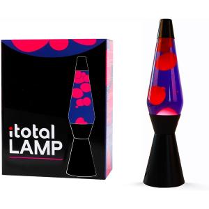 LAMPADA LAVA BASE NERA LIQUIDO VIOLA/CERA ROSA 36 CM