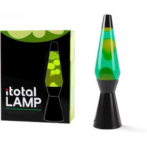 LAMPADA LAVA BASE NERA LIQUIDO VERDE/CERA GIALLA 36 CM