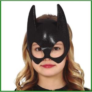 MEZZA MASCHERA PIPISTRELLO NERO PER BAMBINI IN PVC BATGIRL BATMAN