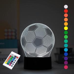 LAMPADA LED 3D FOOTBALL CON BASE TOUCH E TELECOMANDO