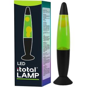 LAMPADA LAVA LED VERDE BASE NERA CERA BIANCA