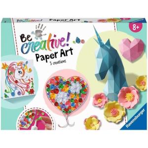 BE CREATIVE PAPER ART FIORI E UNICORNO