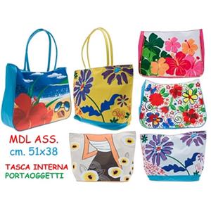 BORSA MARE CON TASCA INTERNA CM 51X38 ASSORTITA