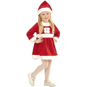 COSTUME MISS SANTA BABBO BABBA MAMMA NATALE TAGLIA 1-2 ANNI