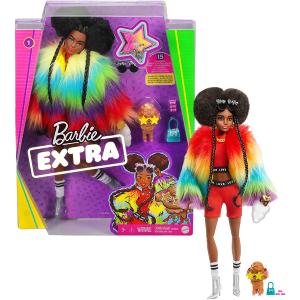 BARBIE EXTRA - BAMBOLA CON PELLICCIA ARCOBALENO