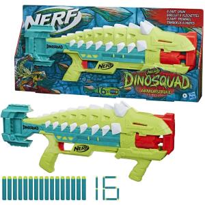 NERF DINOSQUAD ARMORSTRIKE BLASTER CON TAMBURO ROTANTE DA 8 DARDI CON 16 DARDI INCLUSI