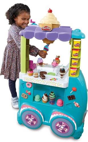 PLAYDOH KITCHEN CREATIONS IL SUPER CAMIONCINO DEI GELATI PLAYSET 95 CM CON SUONI E ACCESSORI