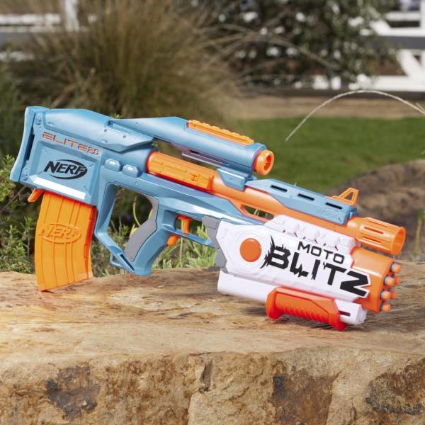 NERF ELITE 2.0 MOTOBLITZ CS 10 2 MODALITÀ DI LANCIO CON 22 DARDI INCLUSI TOP