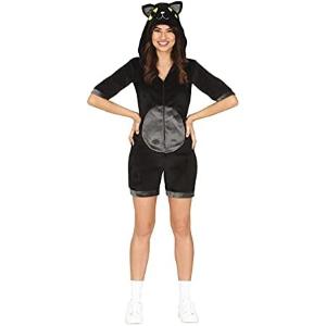 COSTUME TUTA CORTA JUMPSUIT GATTO NERO BLACK CAT ADULTA TAGLIA M 38-40