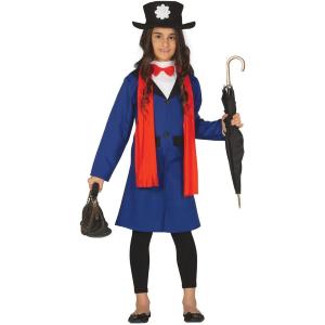 COSTUME MARY POPPINS SUPERTATA BABYSITTER BAMBINI 5 6 ANNI