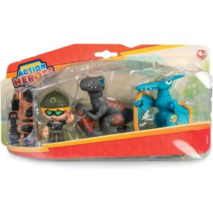 ACTION HEROES DINO PACK: 2 DINOSAURI E UN PERSONAGGIO