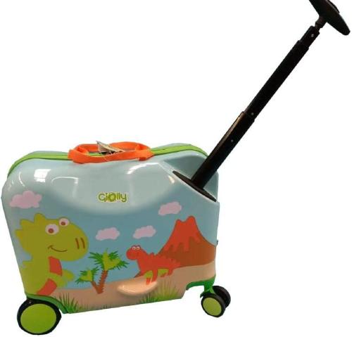 GIOLLY TROLLEY DA VIAGGIO VALIGIA CAVALCABILE DINOSAURO
