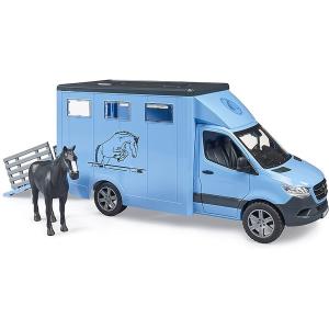 BRUDER MB SPRINTER TRASPORTO ANIMALI CON UN CAVALLO