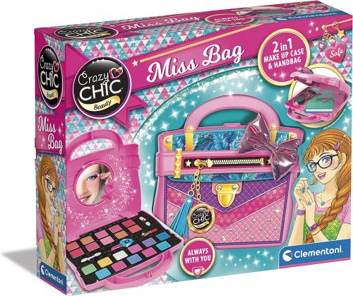 Prodotto: CLE-18734 - CRAZY CHICH - MISS BAG 2 IN 1 TROUSSE BORSETTA CON  TRUCCHI - CLEMENTONI