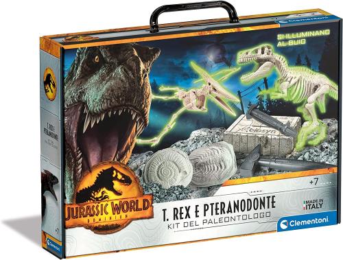 JURASSIC WORLD 3 - DINOSAURI: T-REX E PTENARODONTE KIT FOSSILI KIT PALEONTOLOGO