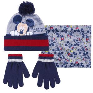 SET 3 PEZZI SNOOD MICKEY MOUSE TOPOLINO CON CAPPELLO GUANTI E SCALDACOLLO