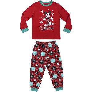 PIGIAMA MANICA LUNGA SINGLE NATALE JERSEY MICKEY MIS. 10 ANNI 146 CM