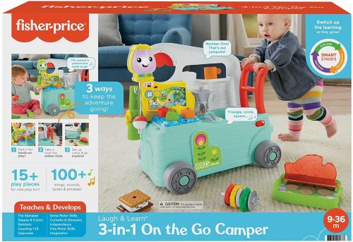 FISHER PRICE CAMPER 3 IN 1 GRANDI AVVENTURE PRIMI PASSI E CENTRO ATTIVITÀ       