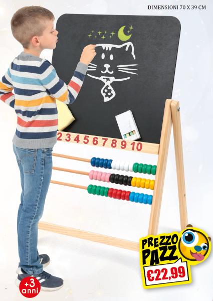 Prodotto: GIO-GGI190419 - PREZZO PAZZO A DI ARTE - LAVAGNA ADESIVA CON  PALLOTTOLIERE 70 X 39 CM - GIOCHERIA