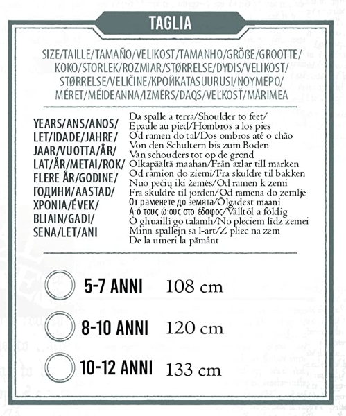 COSTUME DI HARRY POTTER QUIDDITCH MIS. 8-10 ANNI