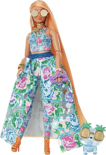 BARBIE EXTRA FANCY - BAMBOLA CURVY CON COMPLETO FLOREALE