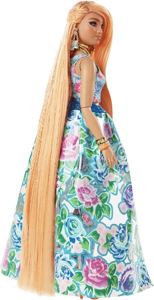 BARBIE EXTRA FANCY - BAMBOLA CURVY CON COMPLETO FLOREALE