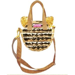 GIRABRILLA PUFFER PETS KITTY BAG CON ORECCHIE ORO