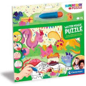 WATER MAGIC PUZZLE 15 PZ BABY DRAGONS DA COLORARE CON PITTURA AD ACQUA