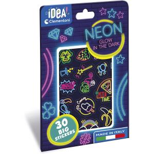IDEA - NEON STICKERS FLUORESCENTI ATTACCASTACCA FOGLIETTI CON DECORAZIONI ADESIVE