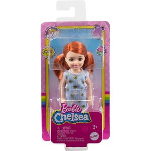 BARBIE CHELSEA CAPELLI ROSSI VESTITO CON API E FIORI