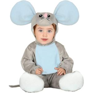 COSTUME TOPOLINO GRIGIO TOPO BABY NEONATO TAGLIA 12-18 MESI