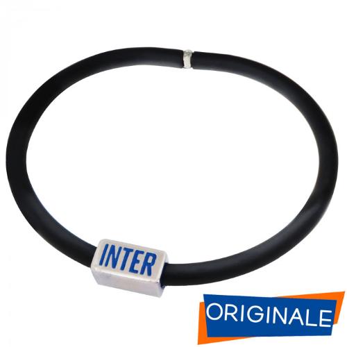 Prodotto: 90F302212000 - BRACCIALE NERO CON PIASTRINA INTER