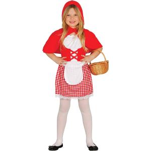 COSTUME RAGAZZINA ROSSA 7-9 ANNI CAPPUCCETTO ROSSO