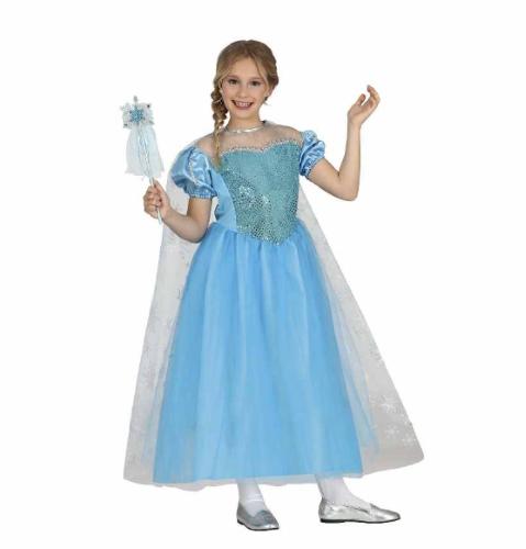 COSTUME PRINCIPESSA DI GHIACCIO ELSA TAGLIA 3-4 ANNI