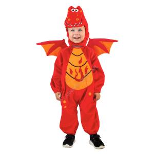 COSTUME DRAGO RED IL DRAGHETTO BABY DRAGON 2-3 ANNI