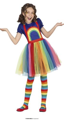 COSTUME RAINBOW GIRL BAMBINA TAGLIA 7 9 ANNI ARCOBALENO