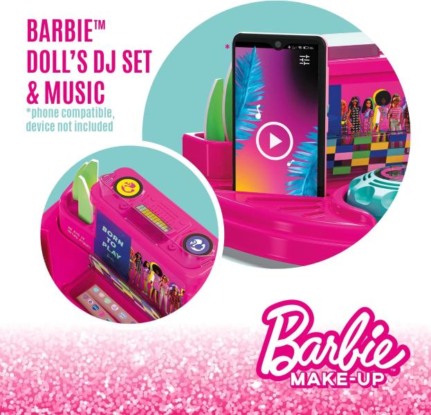 BARBIE MAKE UP NAIL STUDIO DJ SET CONSOLLE TRASPORTABILE