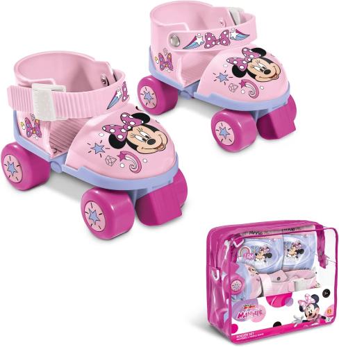 SET PATTINI ROLLER SKATE E PROTEZIONI MINNIE REGOLABILE 22-29