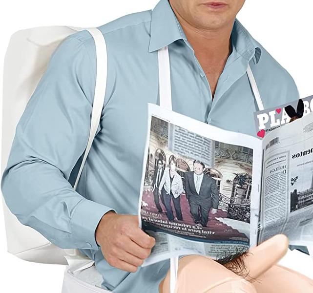 COSTUME DIVERTENTE TOILET UOMO SEDUTO SUL WATER GONFIABILE TAGLIA 52-54