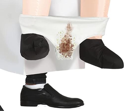 COSTUME DIVERTENTE TOILET UOMO SEDUTO SUL WATER GONFIABILE TAGLIA 52-54