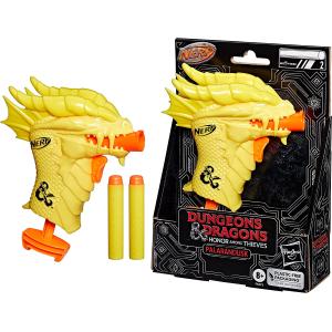 NERF DUNGEONS AND DRAGONS GOLD DRAGON PALARANDUSK MINI BLASTER CON 2 DARDI