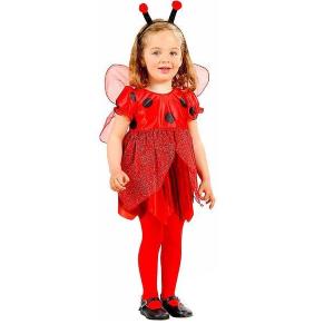 COSTUME COCCINELLA CON CERCHIETTO ANTENNE E ALI 1-2 ANNI 98 CM