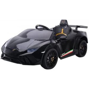 AUTO ELETTRICA LAMBORGHINI HURACAN NERA 120x46x64 2 MOTORI 12V CON RADIOCOMANDO
