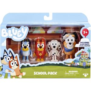 BLUEY SET 4 PERSONAGGI SCUOLA: BLUEY, BINGO, CHLOE E CALYPSO