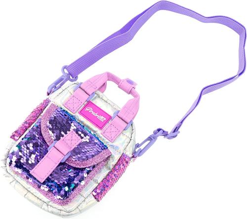 GIRABRILLA BORSETTA TRACOLLA PUFFER SHOULDER BAG PAILLETTES REVERSIBILI VIOLA