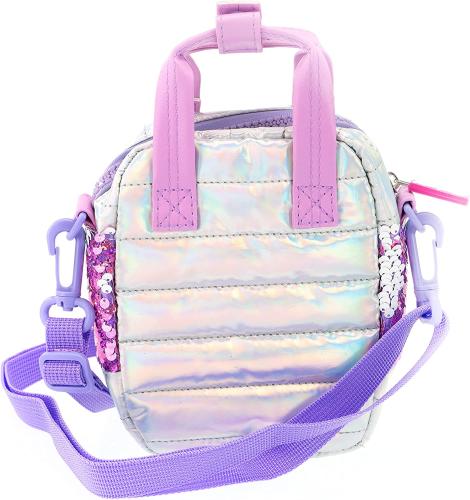 GIRABRILLA BORSETTA TRACOLLA PUFFER SHOULDER BAG PAILLETTES REVERSIBILI VIOLA