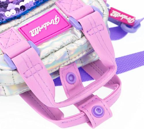 GIRABRILLA BORSETTA TRACOLLA PUFFER SHOULDER BAG PAILLETTES REVERSIBILI VIOLA